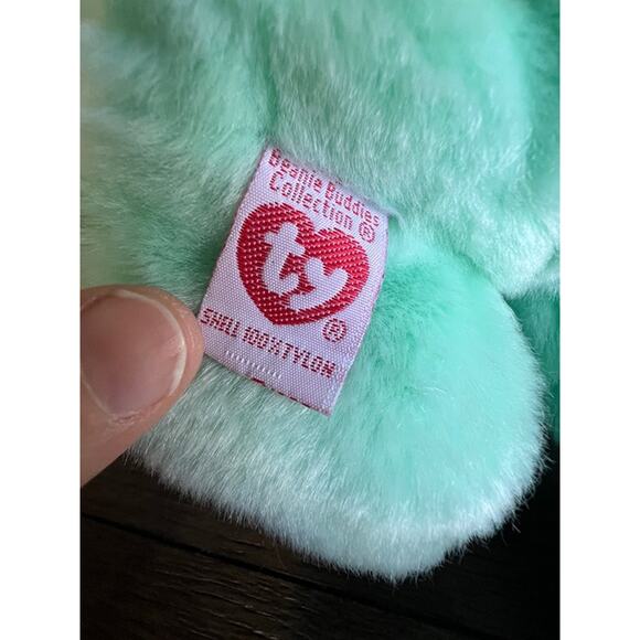 Vintage 1996 Ty‎ Beanie Buddies Hippity the Spring Mint Green Bunny Plush - Picture 4 of 6